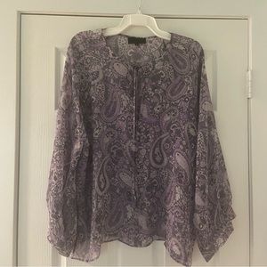 NILI LOTAN 💯 % silk multicolored popovers blouse woman’s size M